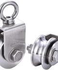 2pcs U-Groove Caster Wheel,Heavy Duty Sheaves Track Pulley,304 Stainless Steel Directional Roller,360° Rotating Ring
