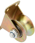 10 Pack 2 Inch U Groove Wheel Pulley, Steel U-Type Groove Wheel, Rigid Caster with Bracket Sliding Gate Rollers for Inverted Track