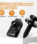 Close-up of 1/4 U-nut clip and fender bolt from 50Pcs 1/4 U Nut Clips And Fender Bolts Kit For Automotive Body Fasteners Engine Cover And Splash Shield.