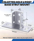 Diagram of Eight Pack U Post Base Mounts For One Five Eighths Inch Square Single Channel Carbon Steel Q235B Fence Post Bases