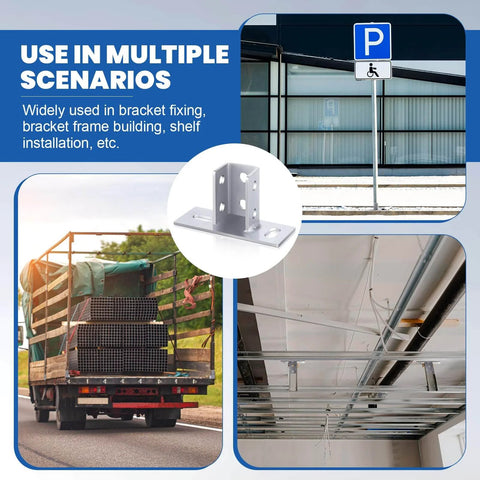 Eight Pack U Post Base Mounts For One Five Eighths Inch Square Single Channel Carbon Steel Q235B Fence Post Bases For Ground Floor Universal Sign And Rack Track System in use scenarios