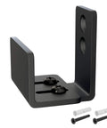 Adjustable U Shape Barn Door Floor Guide Wall Mounted Flush Bottom Guide In Sturdy Steel Black Finish with screws and hardware.