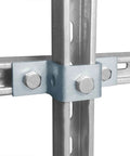 Durable six piece set of five hole U shaped fittings for one and five eighths inch strut channel three sixteenths of an inch thick