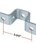 Durable six piece set of five hole U shaped fittings for one and five eighths inch strut channel three sixteenths of an inch thick carbon steel