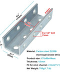 U Shaped Splice Fittings Strut Connector Bracket External Channel Coupler Fits One And Five Eighth Inch Strut Channel Steel