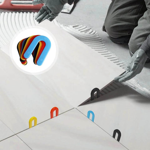 600 Count Horseshoe Tile Spacers For Tile Leveling System used in floor tile installation, U-shaped plastic spacers in multi sizes