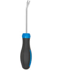 Effortlessly lift tacks and pull nails with a compact U-tip tack lifter, the durable upholstery and auto staple remover tool, chrome finish