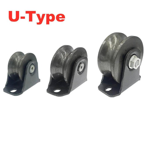 Three U-Type Pulley, Pulley Wheel, 2 Heavy Duty Track Wheel, Directional Sheave, Sliding Gate Roller, Double Bearing in various sizes