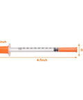Image of a 30 Pack U100 Syringes 1Ml 30G 5 Sixteenth Inch Needles Disposable Individually Wrapped for Precise Liquid Measurement showing size dimensions.
