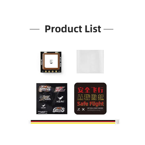 Mini M100 GPS Module For UBLOX Compatible With 2-7 Inch FPV Racing Drones, ceramic antenna, includes cable and stickers