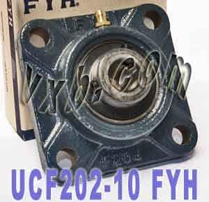 UCF-202-10 FYH Square Flanged Bearing 5/8 Inner Mounted Bearings - VXB Ball Bearings