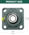 Front view of 4 PCS of UCF205-16 Pillow Block Bearings, 1 inch Bore, Square Flange Mounted Pillow Block Bearing, 4-Bolt Flange Bearing.