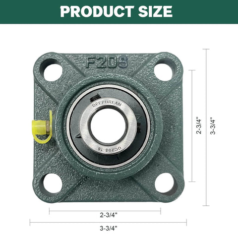 Front view of 4 PCS of UCF205-16 Pillow Block Bearings, 1 inch Bore, Square Flange Mounted Pillow Block Bearing, 4-Bolt Flange Bearing.