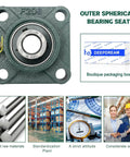 4 PCS of UCF205-16 Pillow Block Bearings, 1 inch Bore, Square Flange, 4-Bolt, Self Alignment, with packaging and specifications.