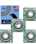 UCF205-16 Pillow Block Bearing - Pack of 4 Square Flange Mounted Pillow Block Bearings - Chrome Steel Bearings with 1" Bore - Self Alignment
