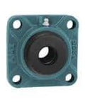 UCF207C Single 4-Bolt Flange Bearing Unit 35mm ID Wide Inner Ring Set-Screw Lock, Cast Iron F207N Housing, Sealed Ball Bearing Insert
