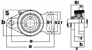 UCFA207-22 Black Oxide Plated Insert Bearing Adjustable Flange Cartridge Bearing 1-3/8" Mounted - Buy Bearings online - Fast US Shipping