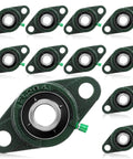 10 Pack UCFL204-12 Pillow Block Bearing 3/4 in Bore Shaft Flange Mount Ball Bearing Unit 2-Bolt, Self Aligning Cast Iron Housing