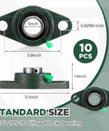 10 Pack UCFL205-16 Pillow Block Bearing 1 Inch Bore with cast iron housing and self-aligning feature, two bolt flange mount, standard size.