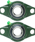 Two Pack UCFL20516 Pillow Block Bearing With 1 Inch Bore And Two Bolt Flange Self Aligning Cast Iron Housing Set Screw Locking Style