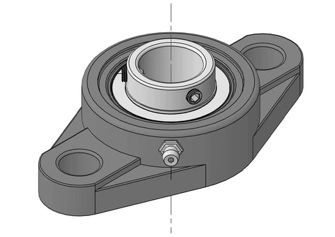 UCFL320 Bearing 100mm Flanged Mounted Bearing - Heavy Duty illustration showing 100mm cylindrical bore and flange housing.