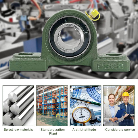 Front view of 4 PCS UCP202-10 5/8 inch Pillow Block Bearing, chrome steel material, mounted design with set screw