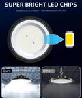 Close-up of Industrial Grade 200W UFO LED High Bay Light Delivers 30000 Lumens IP65 5000K Daylight Boss Level Brightness