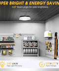 Installed Six Pack 155W UFO LED High Bay Lights With Reflector 22500 Lumens 5000K AC110277V in garage setting
