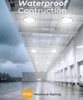 UFO LED High Bay Lights 200W 30,000LM Ultra Bright Energy Saving Industrial Shop Lights illuminating a high-ceiling warehouse