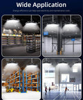 Industrial Grade 200W UFO LED High Bay Light Delivers 30000 Lumens IP65 5000K in various settings like warehouse and gym