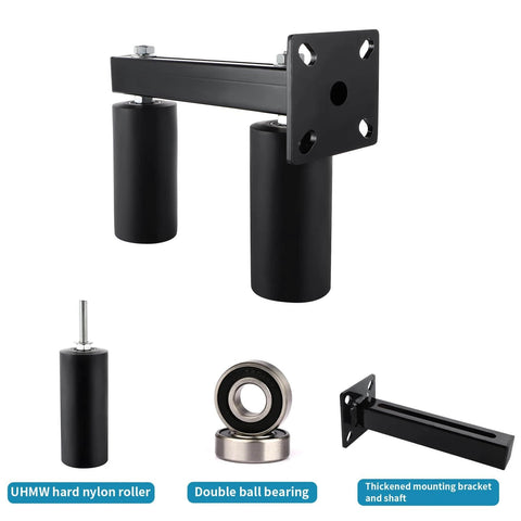 Slide Gate Guide Roller, 6" UHMW Hard Nylon Guider, Adjustable Sliding Gate Support Assembly, front view