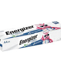 Ultimate Lithium AA Batteries Pack 24 Count For Cameras And Smart Home Devices, front view of battery package with branding and mascot