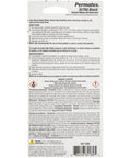 Back view of Permatex Ultra Black Maximum Oil Resistant RTV Silicone Gasket Maker packaging with instructions and warnings visible.