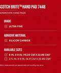 Ultra Fine Hand Pad 6 X 9 Inch Nonwoven Silicon Carbide For Surface Prep product details on red background