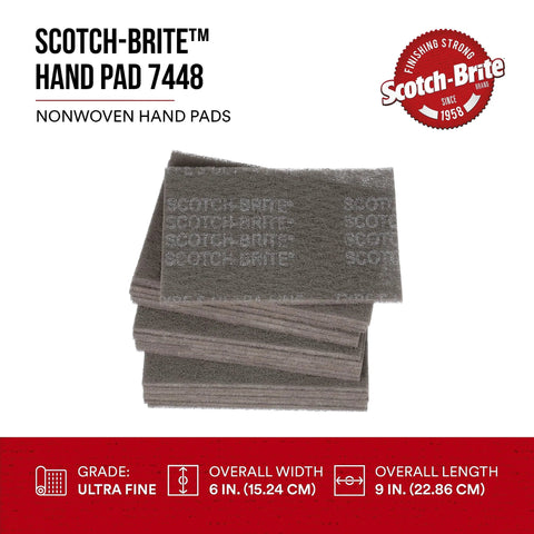 Stack of Ultra Fine Hand Pad 6 X 9 Inch Nonwoven Silicon Carbide For Surface Prep with product details.