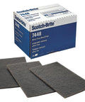 Ultra Fine Hand Pad 7448 20 Count Nonwoven Abrasive Pad For Delicate Finishing, packaging box and pads displayed