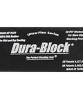 Label of Ultra-Flex 5.6 Inch Sanding Block Holder Pad, EVA rubber, for wet and dry sandpaper, showing features and patents.