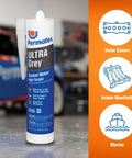 Ultra Gray Rigid High Torque RTV Silicone Gasket Maker 13 Oz Pack Of 6 Engine Sealant For Valve Covers And Oil Pans image