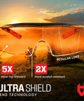 Blue Light Blocking Glasses for Over Glasses With ANSI Z87 1 and UV Protection showcasing Ultra Shield lens technology at sunrise.