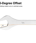 Ultra Slim SAE Open End Wrenches Dual Openings 7/8 by 15/16 Inches, 200mm Length, high-carbon steel with 15-degree offset