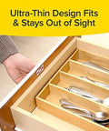 Ultra Thin Magnetic Cabinet And Drawer Magnets Sets installed on a wooden drawer, showing discreet and slim design for easy installation
