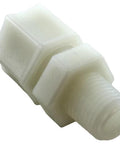 Ozonator Compression Fitting For Plastic Tubing, One Quarter Inch Male Pipe Thread To Three Eighths Inch Tube, UltraPure Plastic