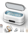 48KHz Ultrasonic Jewelry Cleaner With Dual Cleaning Modes 12oz 304 Stainless Steel Tank For Jewelry Eyeglasses Rings.