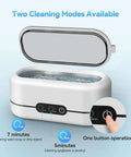 Open 48KHz Ultrasonic Jewelry Cleaner With Dual Cleaning Modes 12oz 304 Stainless Steel Tank showing control buttons