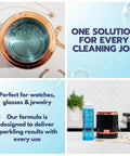 Ultrasonic Jewelry And Eyewear Cleaning Solution Concentrate 8 Oz Blue For Watches Glasses Jewelry with cleaning images