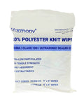 Ultrasonic Sealed Edge Cleanroom Wiper For Sensitive Surfaces 9 Inch By 9 Inch Polyester Knit package front view Harmony Brand
