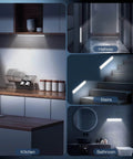 10inch Under Cabinet Lighting, 2 Pack Rechargeable Motion Sensor Light Indoor in kitchen, stairs, and bathroom settings