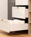 Undermount Soft Close Drawer Slides 9 To 21 Inch installed in kitchen cabinet, showing full extension and smooth operation, 100 lb support.
