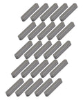 Undersized Tolerance 22mm By 4mm By 4mm Key Stock In Gray Carbon Steel 25 pieces arranged neatly