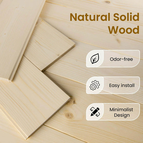 Natural solid spruce wood panels for 36 in x 84 in Sliding Barn Door with 6.6 ft hardware kit included, unfinished and stainable surface